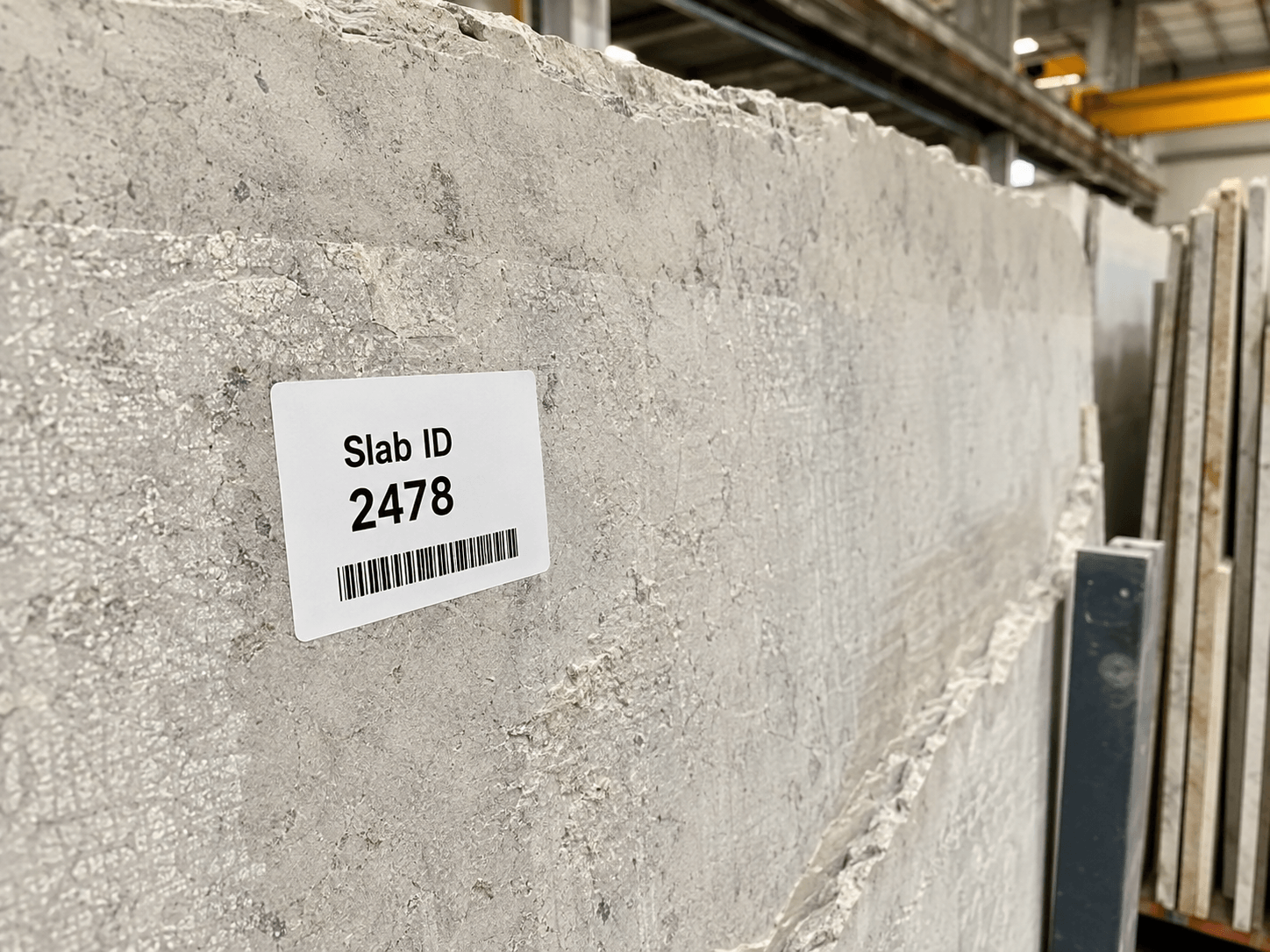 מספר Slab ID על גב לוח שיש